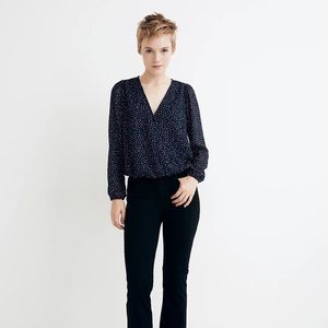 Madewell Lyric Wrap Top In Sugar Dot (XS)